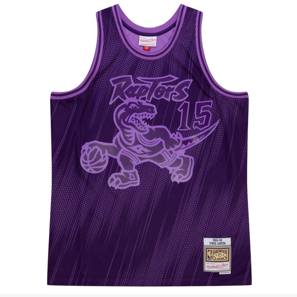 Rare Vince Carter Raptors HWC Mitchell & Ness Swingman Monochrome Purple Jersey - Picture 4 of 7